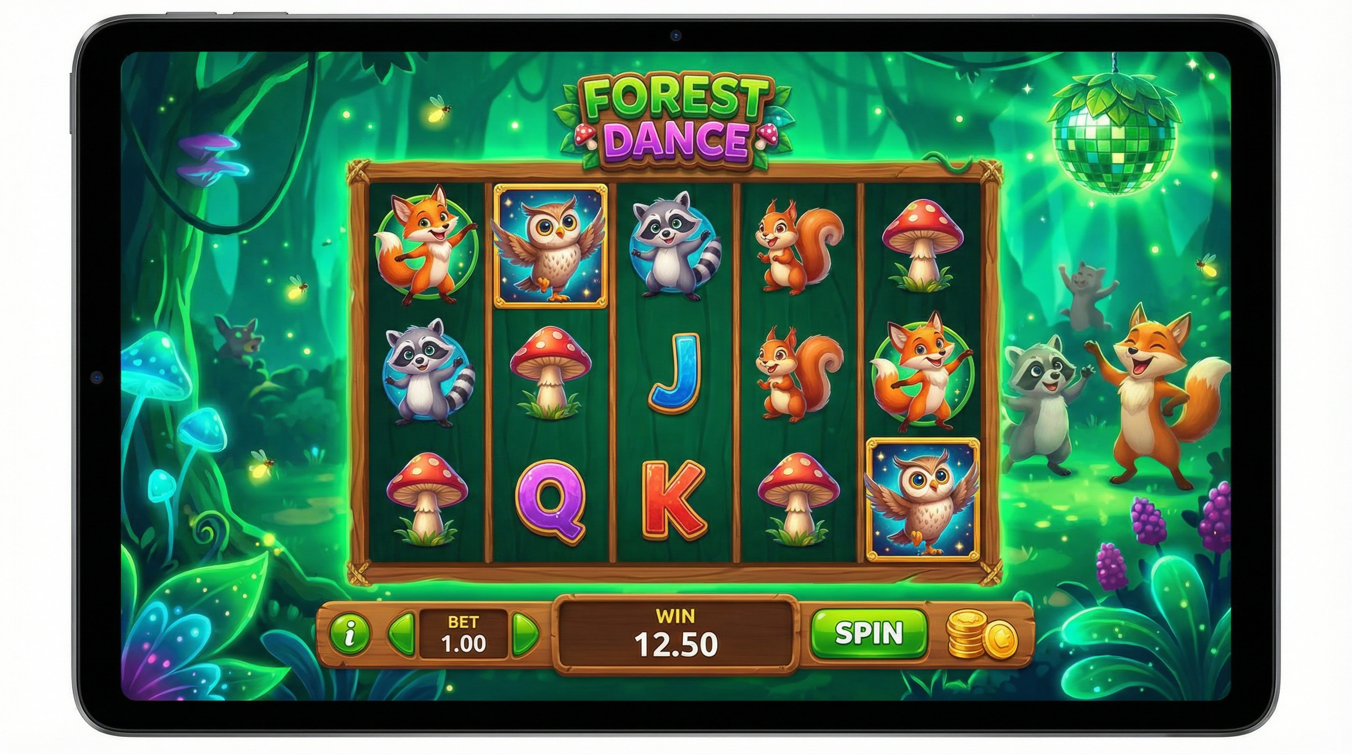 森林舞会游戏画面展示可爱森林动物和魔法森林背景